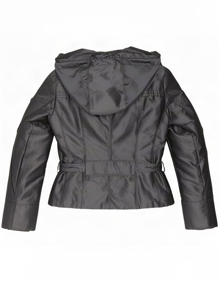 PEUTEREY Chaqueta cortavientos con capucha para mujer UK 18 XL Poliéster plateado