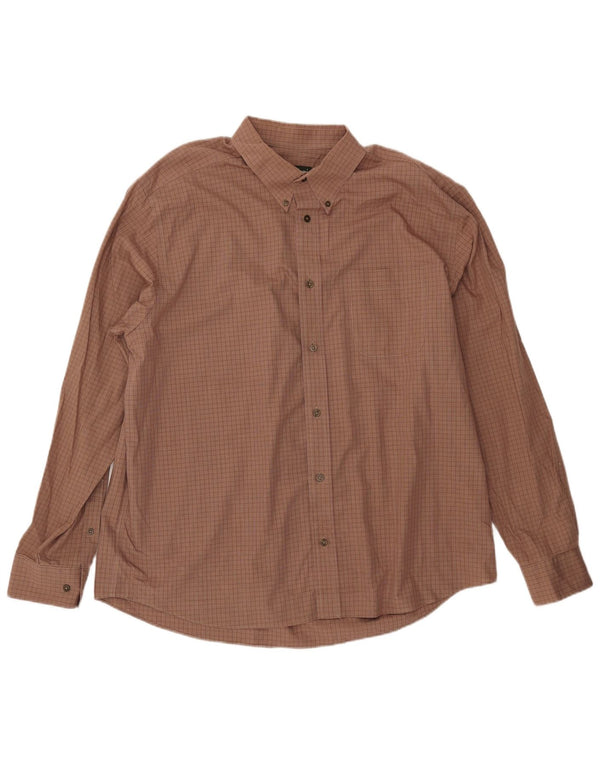EDDIE BAUER Camisa de franela de corte relajado para hombre XL Algodón a cuadros marrón
