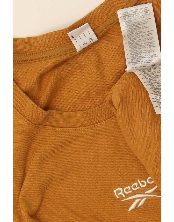 Reebok - Camiseta para hombre, talla grande, color marrón, algodón
