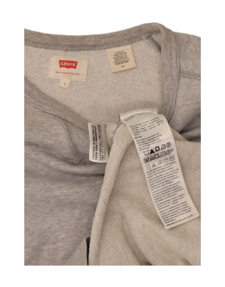 Levi's Sudadera tipo jersey para hombre de algodón moteado gris grande