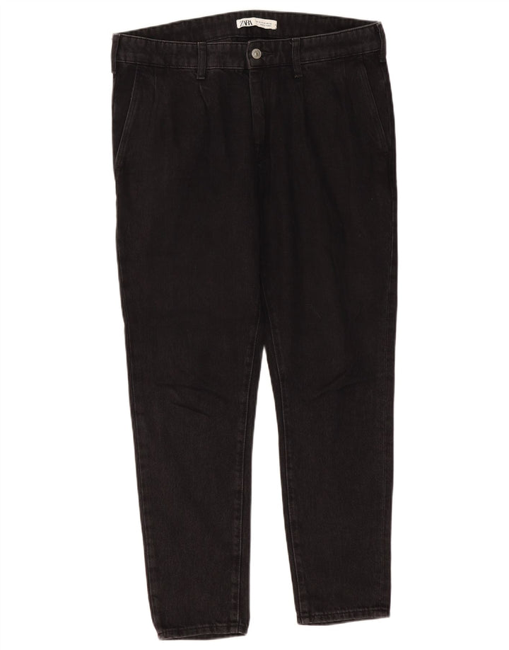 ZARA Vaqueros ajustados para hombre EU 42 Large W32 L27 Algodón negro