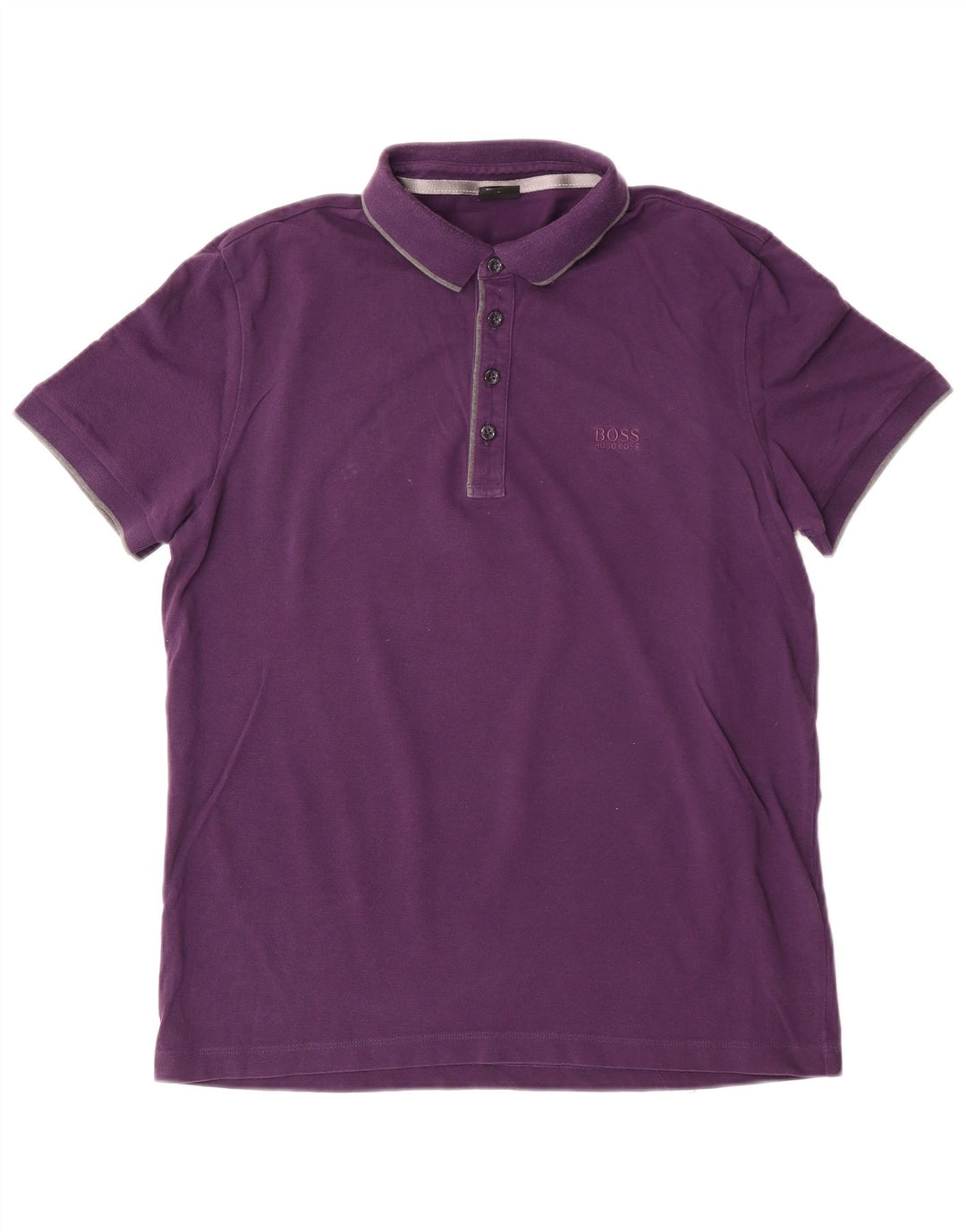 Hugo Boss Hombre Polo Regular Fit Algodón Púrpura Grande