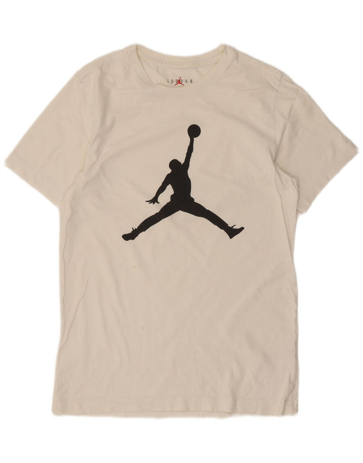 Jordan - Camiseta gráfica para hombre, talla pequeña, algodón blanco