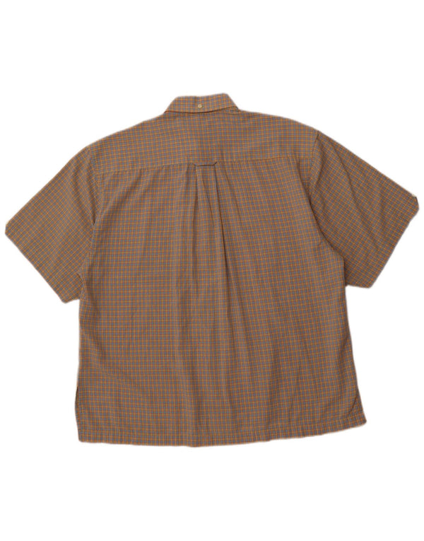 BEN SHERMAN Camisa de manga corta para hombre, cuadros grandes multicolores