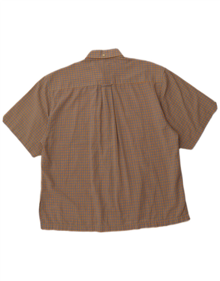 BEN SHERMAN Camisa de manga corta para hombre, cuadros grandes multicolores