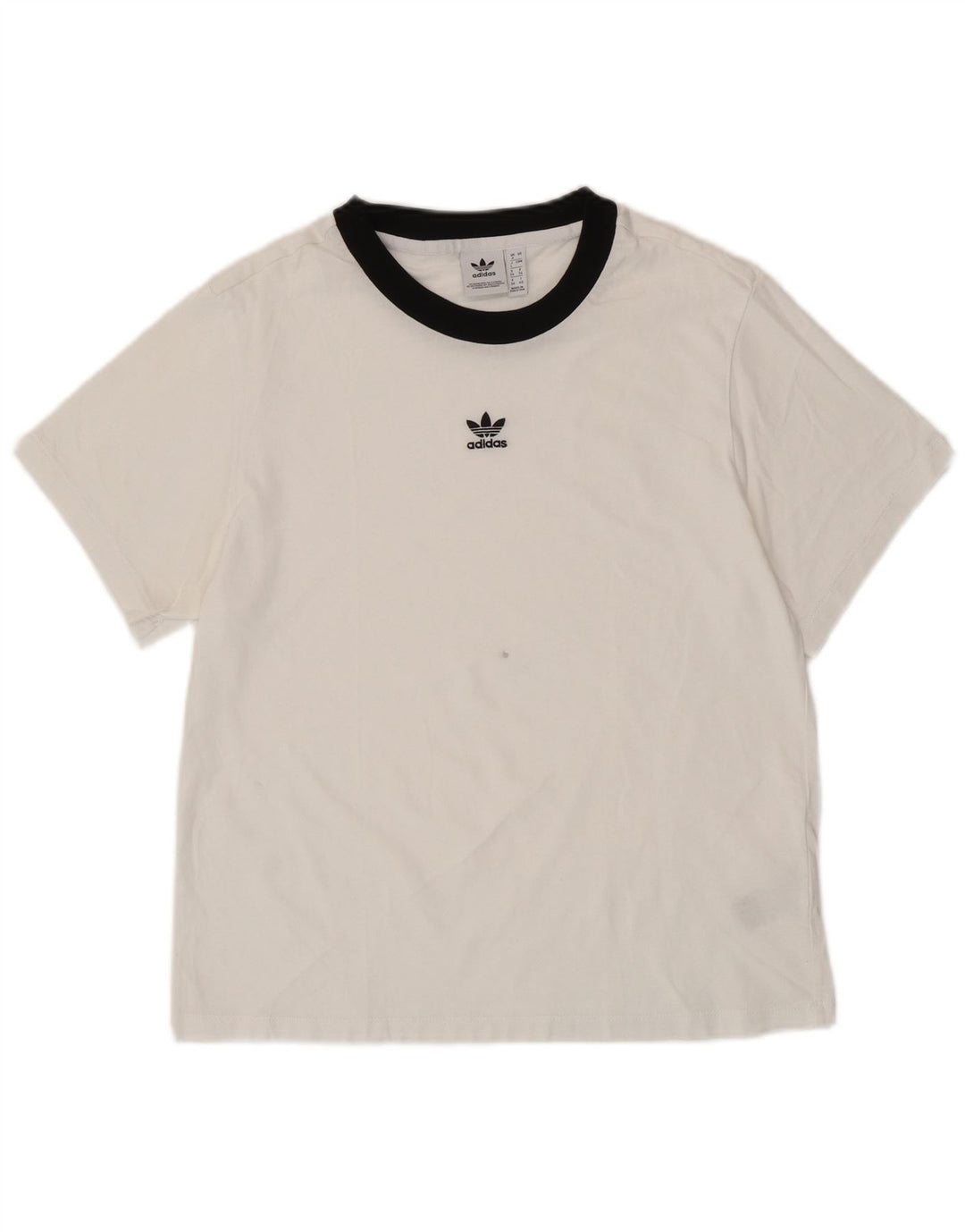 ADIDAS Camiseta extragrande para mujer UK 8 Small White Cotton