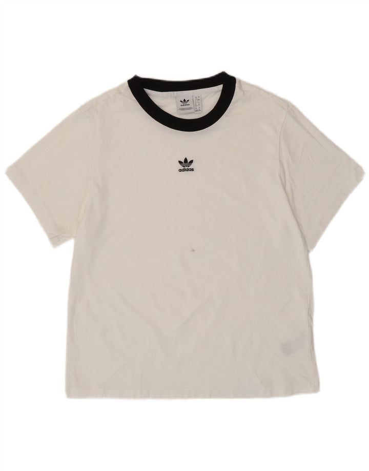 ADIDAS Camiseta extragrande para mujer UK 8 Small White Cotton