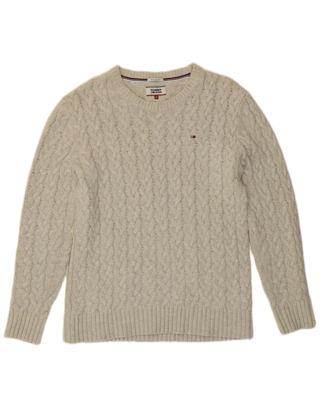 Tommy Hilfiger Jersey Regular Fit con Cuello Redondo para Hombre Blanco Medio