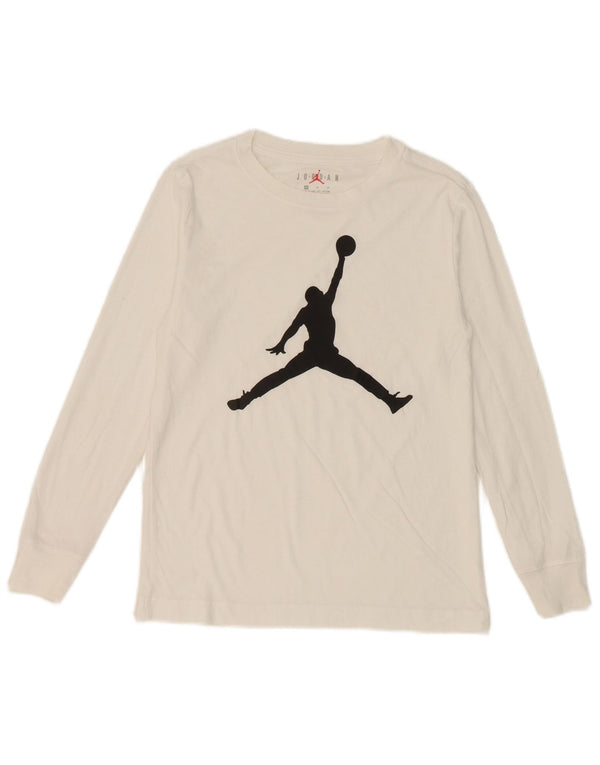 Jordan Boys Graphic Top manga larga 10-11 años mediano algodón blanco