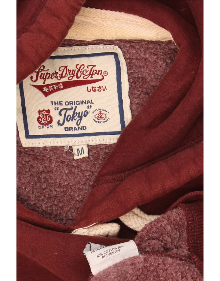 Superdry Jersey con capucha para hombre de algodón burdeos medio