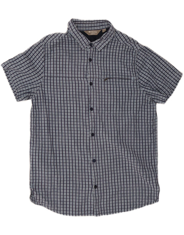 Camisa de manga corta para hombre de Mountain Warehouse Algodón a cuadros azul marino grande