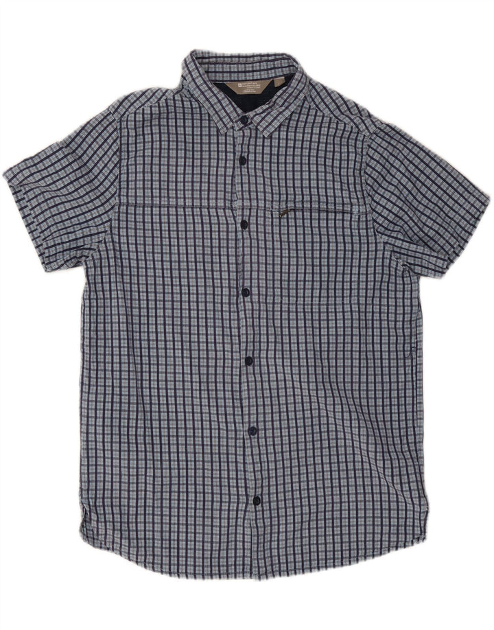 Camisa de manga corta para hombre de Mountain Warehouse Algodón a cuadros azul marino grande