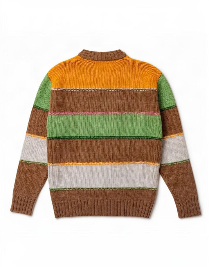 Zara Hombre Jersey Con Cuello En V Jersey Mediano Algodón Rayas Multicolor