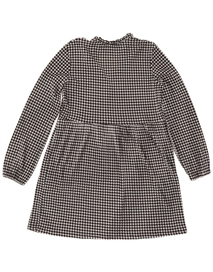 Zara Vestido Acampanado De Manga Larga Para Mujer UK 44 Medium Black Houndstooth