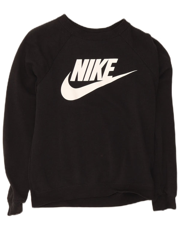 Nike Sudadera de gran tamaño con gráfico para mujer UK 6 XS Algodón negro