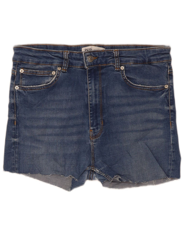 Zara Pantalones cortos vaqueros ajustados de cintura alta para mujer EU 44 XL W34 Azul