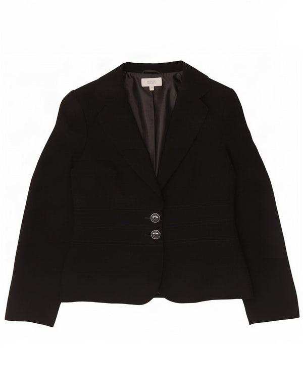 Marks & Spencer Chaqueta tipo blazer de 2 botones para mujer UK 42 Mediana Poliéster negro