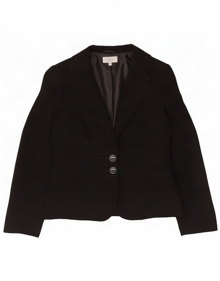 Marks & Spencer Chaqueta tipo blazer de 2 botones para mujer UK 42 Mediana Poliéster negro