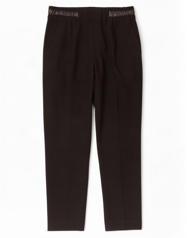 Zara Mujer Crop Slim Chino Pantalones Pequeños W26 L25 Negro