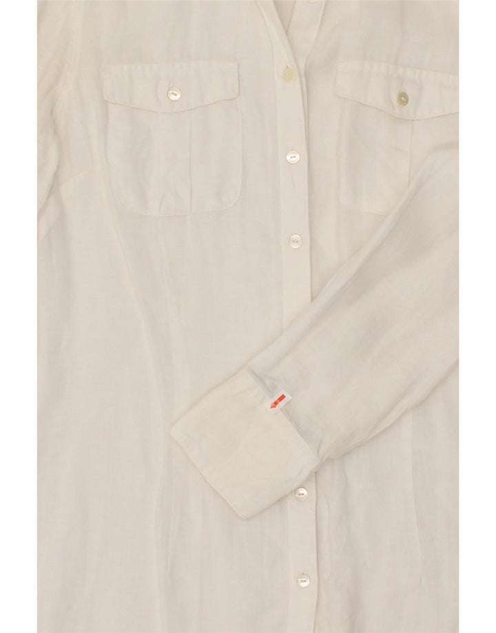 TOMMY HILFIGER Womens Shirt US 6 Medium White Cotton Vintage Tommy Hilfiger and Second-Hand Tommy Hilfiger from Messina Hembry 