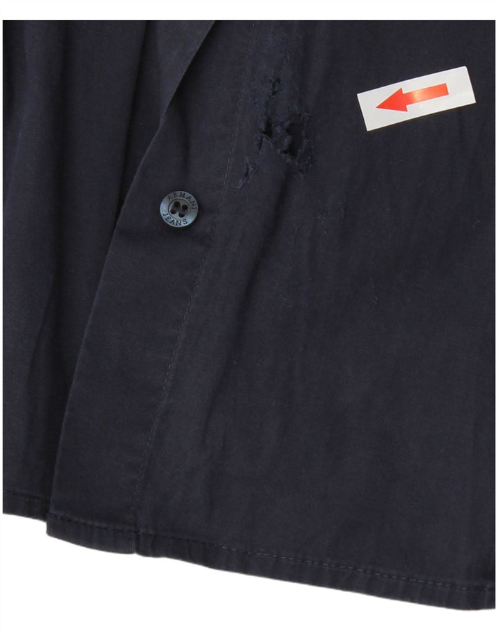 Camisa Armani Mujer Grande Azul Marino Algodón