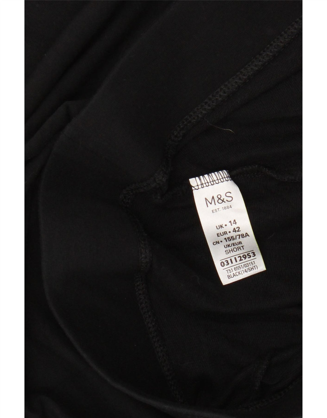 MARKS & SPENCER Leggings para mujer Reino Unido 44 Grande Algodón negro