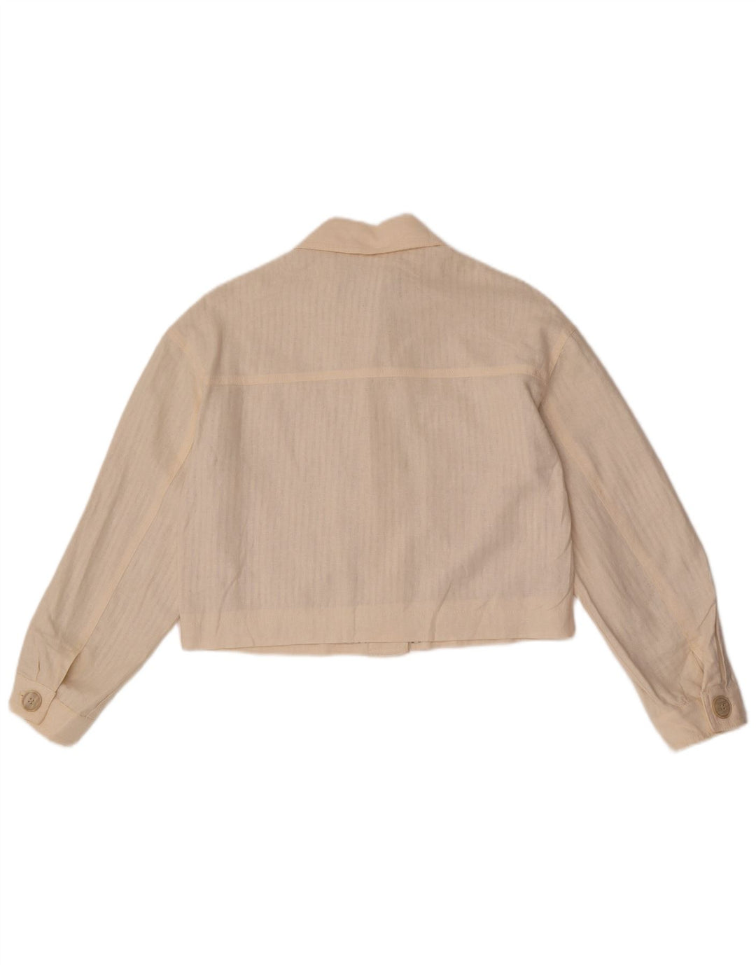 Zara Mujer Crop Chaqueta Bomber Extragrande UK 6 XS Off White