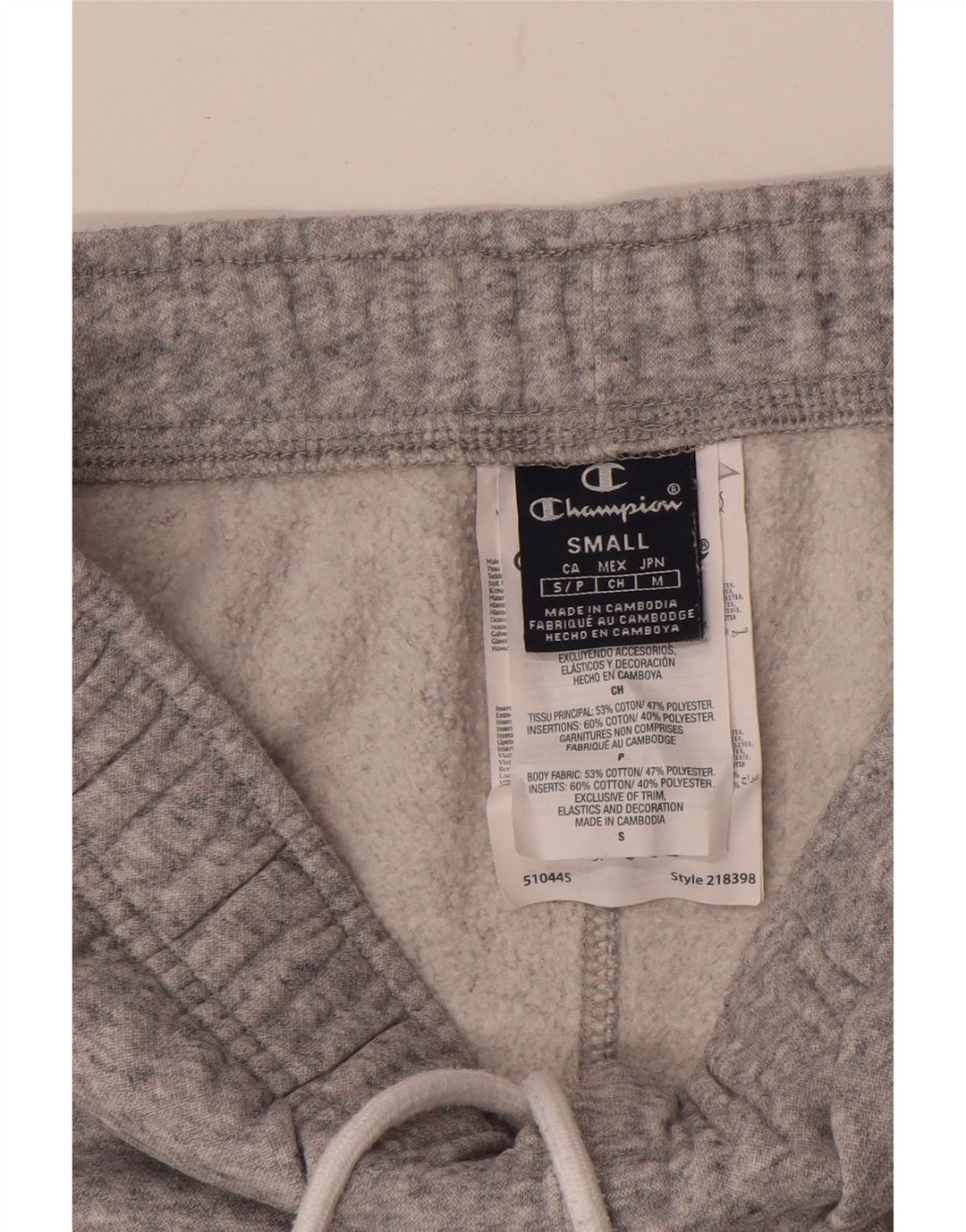 Champion Pantalones cortos deportivos para hombre de algodón moteado gris pequeño