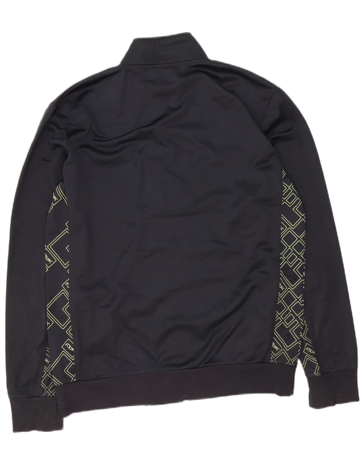 REEBOK Chaqueta superior de chándal con gráfico para hombre Poliéster geométrico negro mediano
