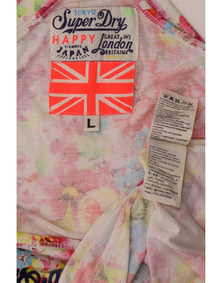 Superdry Top sin mangas gráfico para mujer UK 46 Poliéster floral multicolor grande