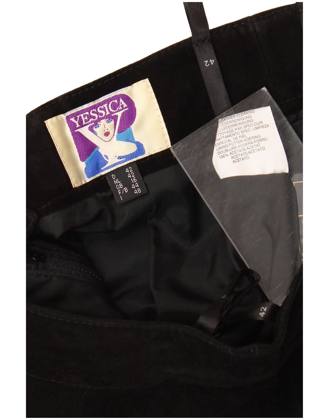 YESSICA Falda lápiz para mujer UK 46 Large W30 Acetato negro