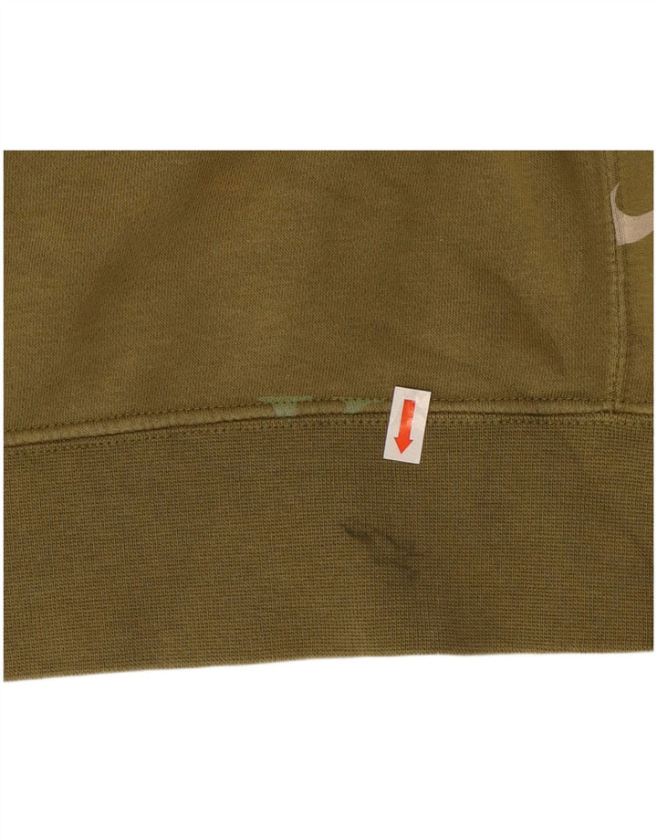 Nike Jersey con capucha gráfica de algodón caqui mediano
