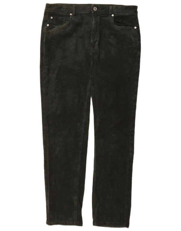 Marks & Spencer Pantalones de pana ajustados para mujer UK 46 Large W34 L30 Verde