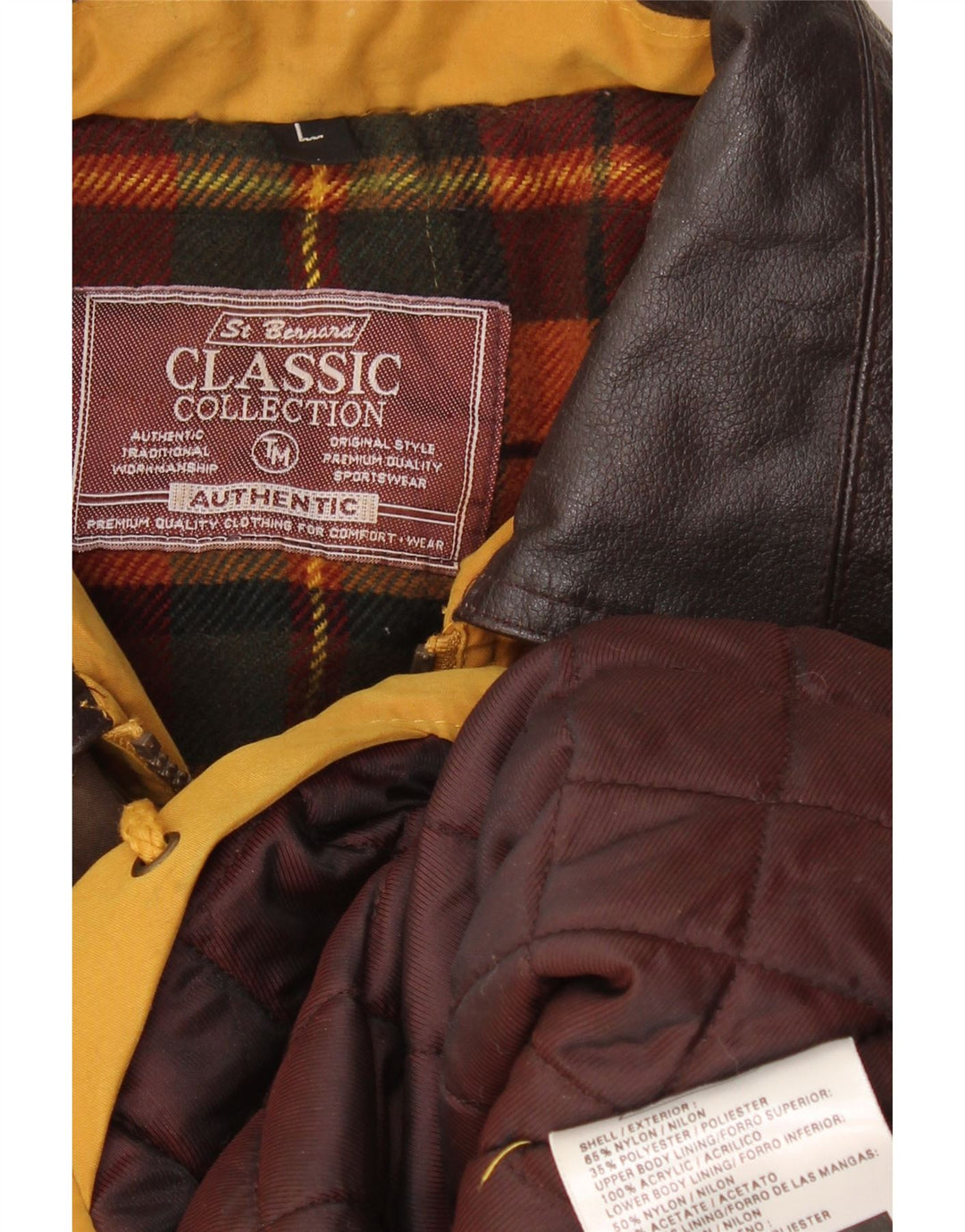 St. Bernard Chaqueta cortavientos para hombre UK 40 Large Nylon amarillo