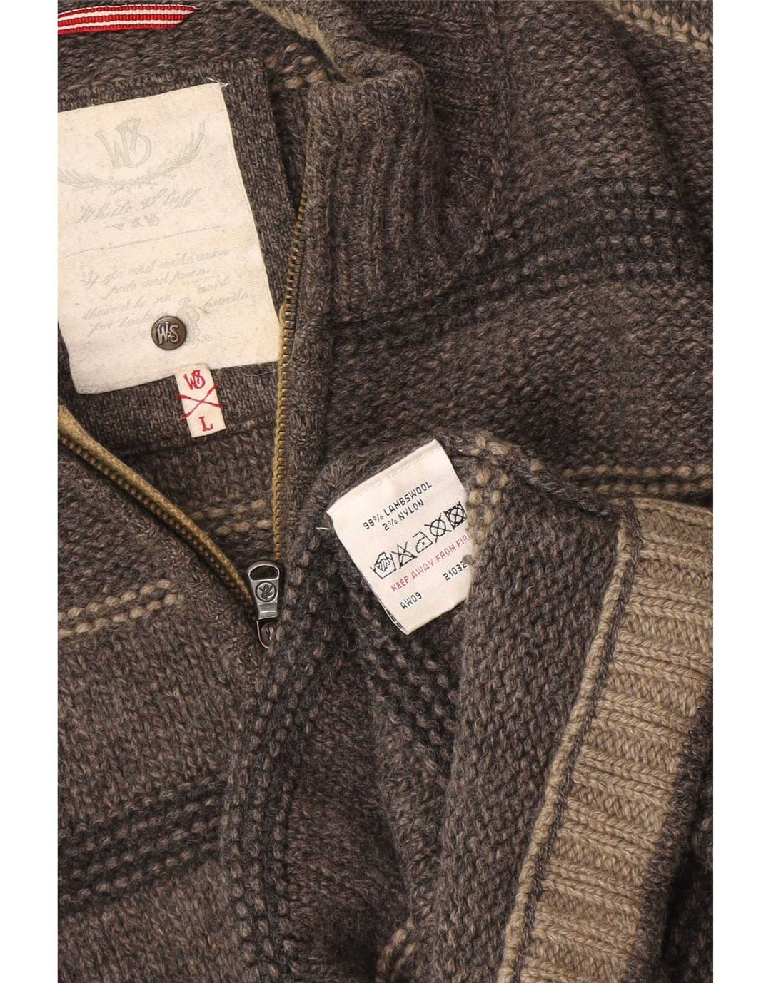 Jersey tipo jersey con cuello y cremallera para hombre de lana de cordero a rayas en gris grande de White Stuff