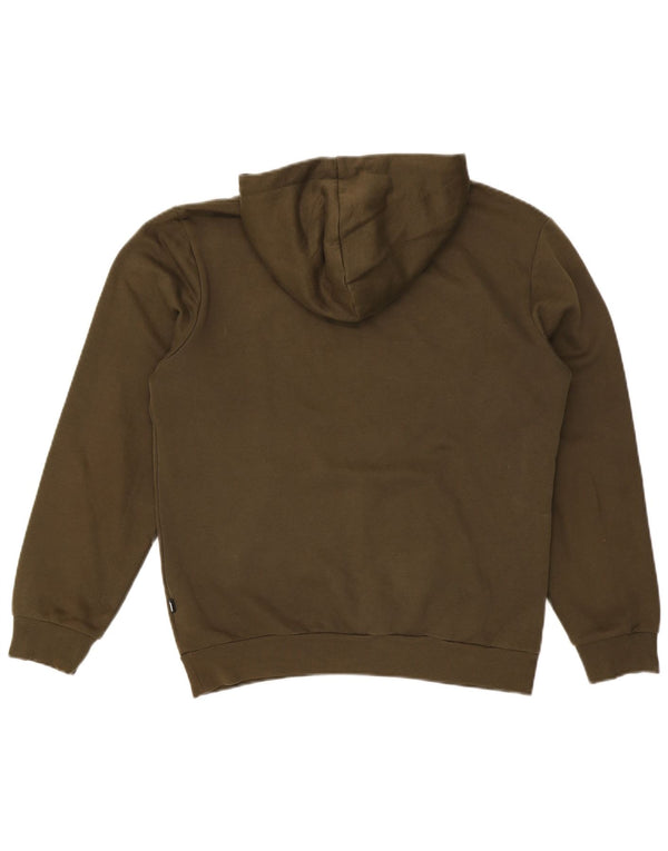 PUMA Jersey con capucha gráfica para hombre pequeño de algodón caqui