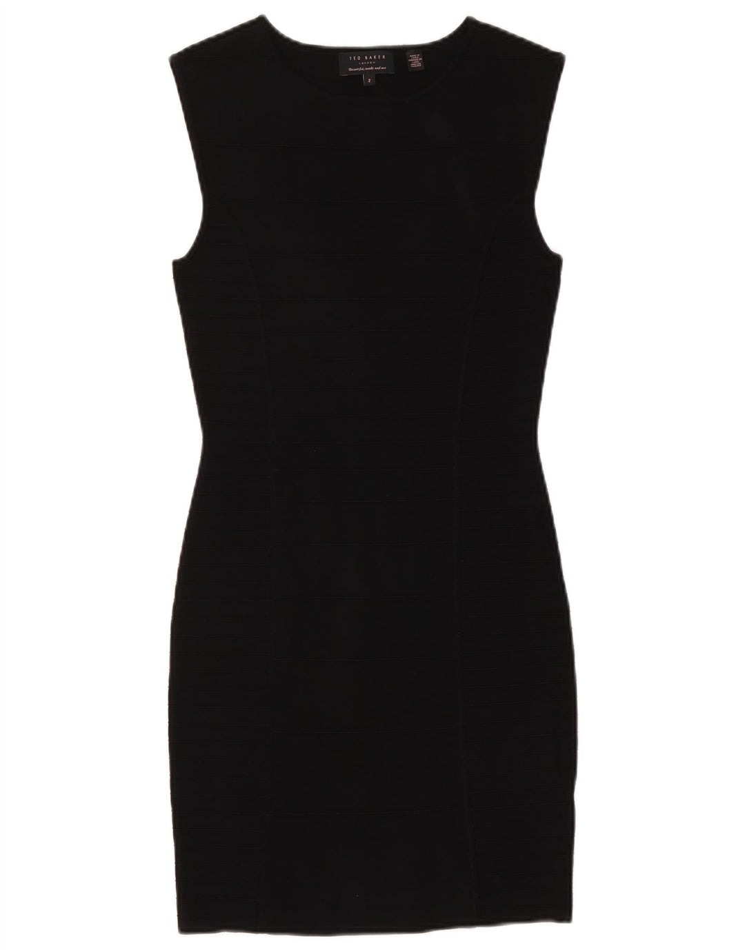 Ted Baker Vestido tubo sin mangas para mujer Talla 2 Pequeña Viscosa negra