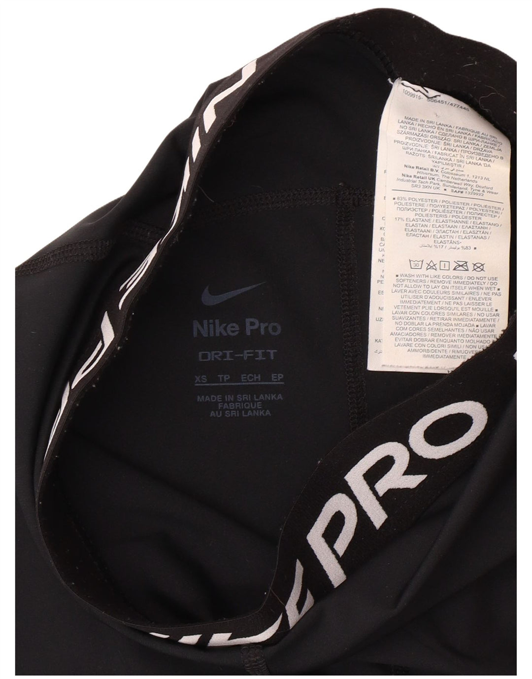 NIKE Pantalones cortos deportivos Dri Fit Graphic para mujer UK 4 XS Poliéster negro