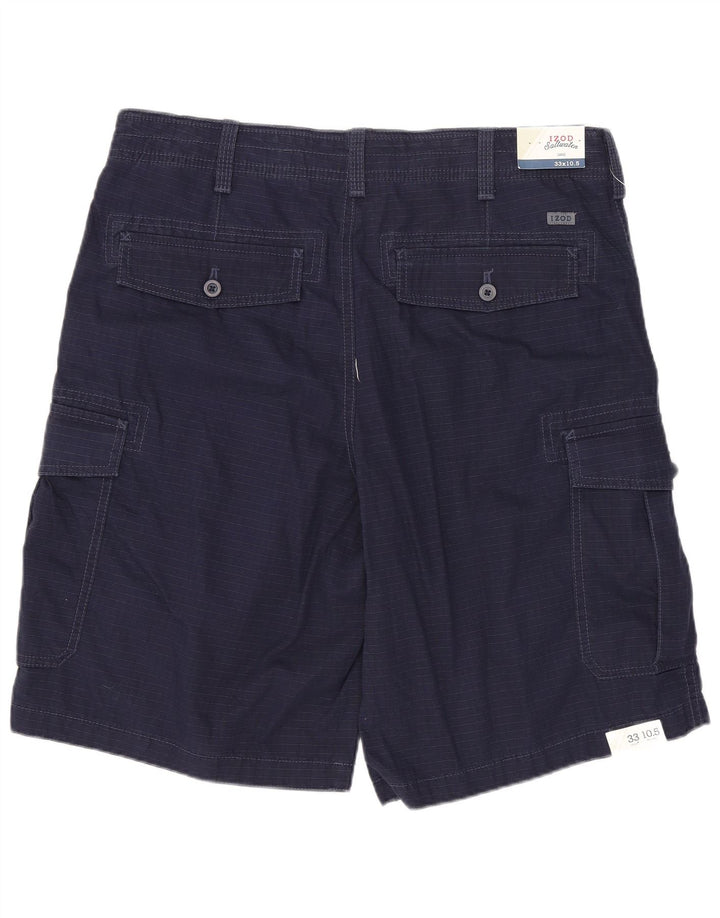 IZOD Pantalones cortos cargo de agua salada para hombre W33 Algodón azul marino mediano