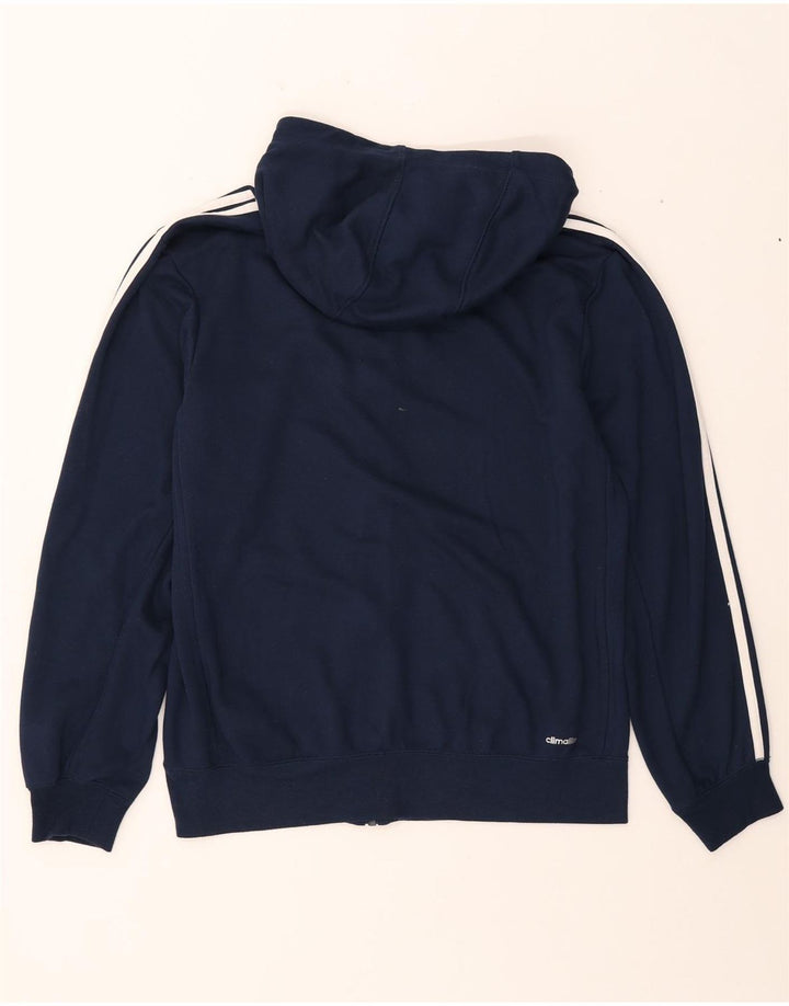 ADIDAS Hombres Climalite Zip Sudadera con capucha Suéter Medio Azul Marino Poliéster