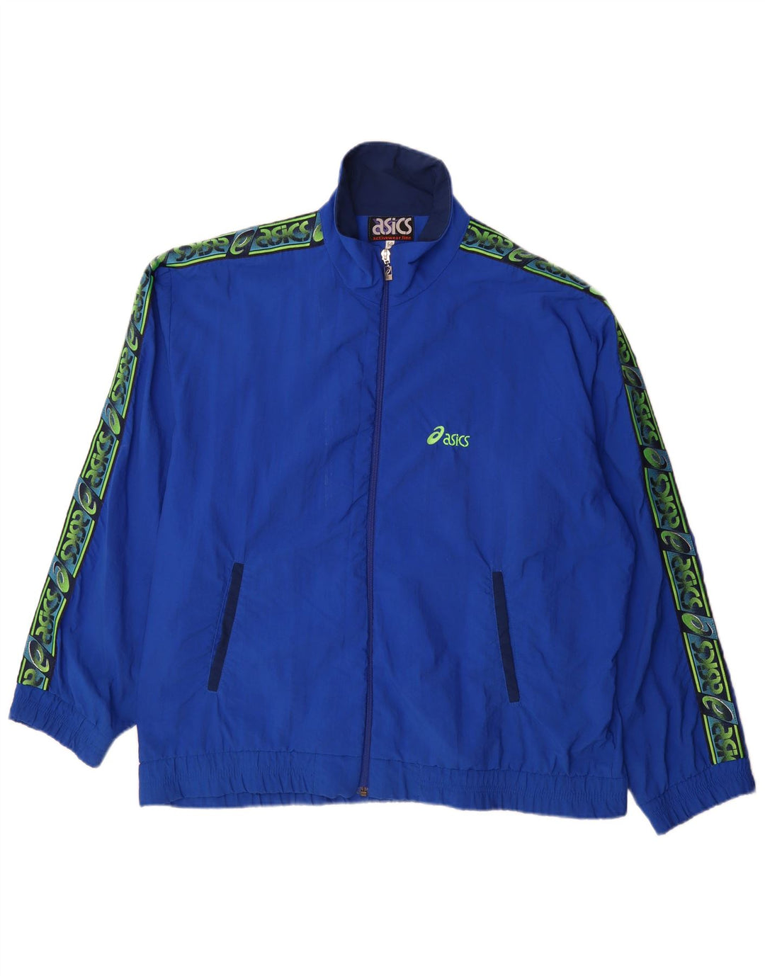 Asics Hombre Graphic Chándal Top Chaqueta IT 50 Medium Azul Colorblock