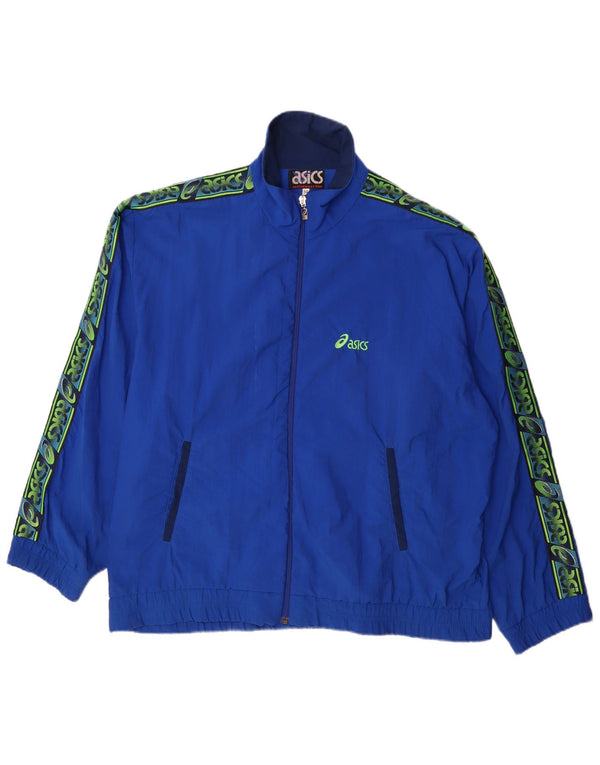Asics Hombre Graphic Chándal Top Chaqueta IT 50 Medium Azul Colorblock