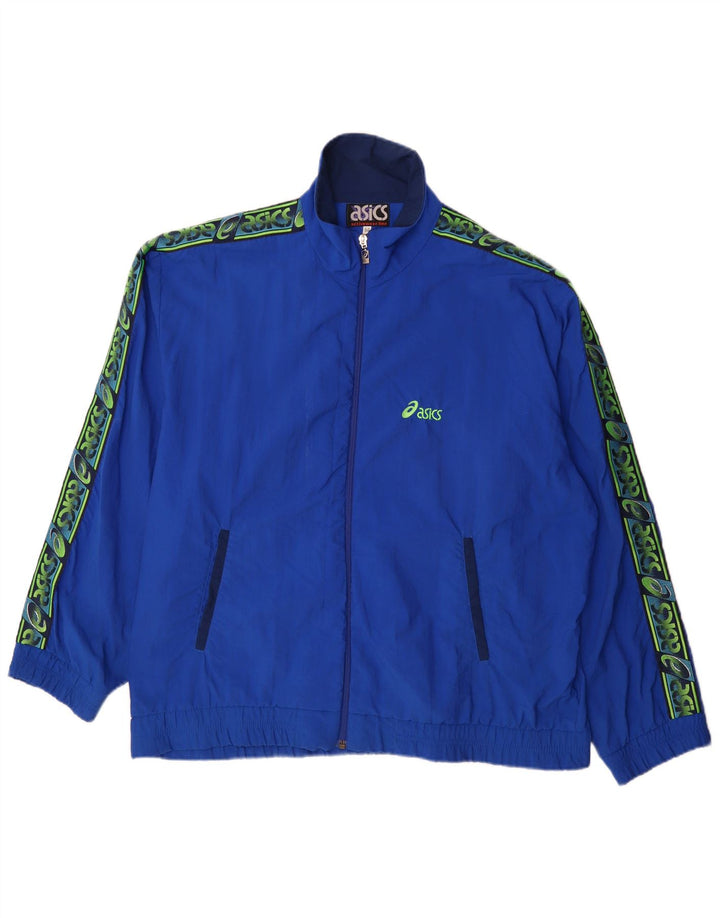 Asics Hombre Graphic Chándal Top Chaqueta IT 50 Medium Azul Colorblock