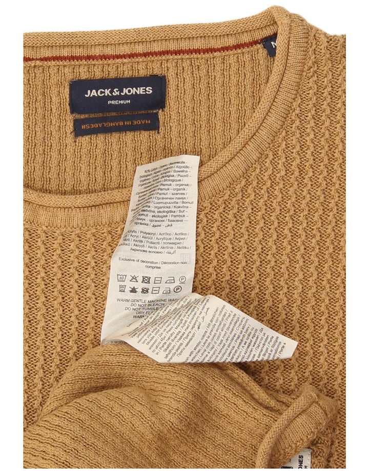 Jersey Jack & Jones Hombre con Cuello Redondo de Algodón Beige Medio