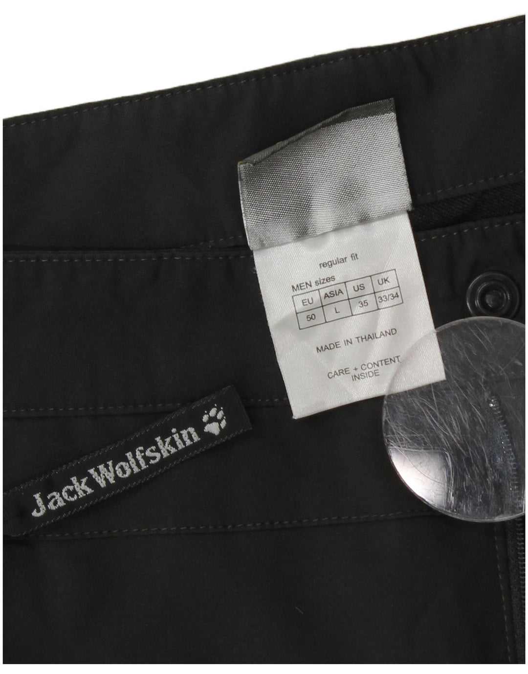 JACK WOLFSKIN Bermudas cargo para hombre W33 Poliéster negro mediano