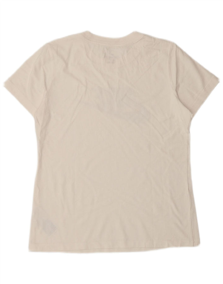 NIKE Camiseta gráfica para mujer Top UK 10 Small White Cotton