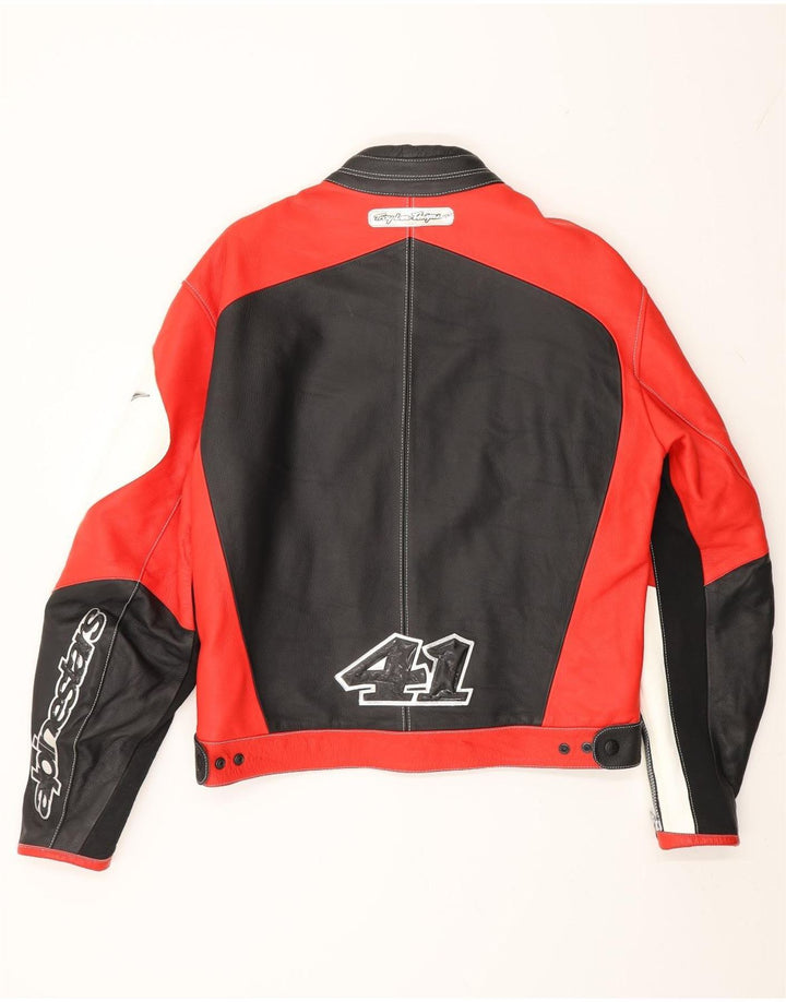 Alpinestars Chaqueta de carreras gráfica para hombre UK 38 Medium Red Colourblock Biker