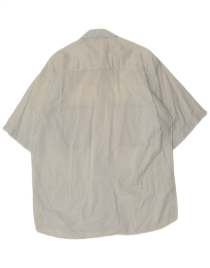 POP 84 Camisa Manga Corta Hombre Algodón Azul Medio