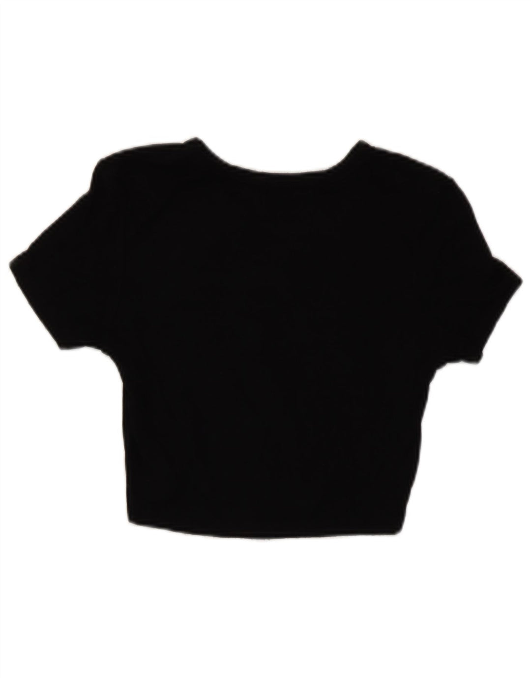 Zara Mujer Crop Camiseta Top UK 12 Medium Negro