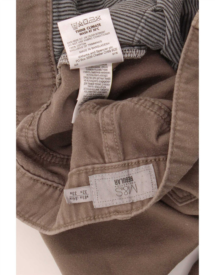Marks & Spencer Pantalones informales ajustados para hombre W32 L33 Algodón gris